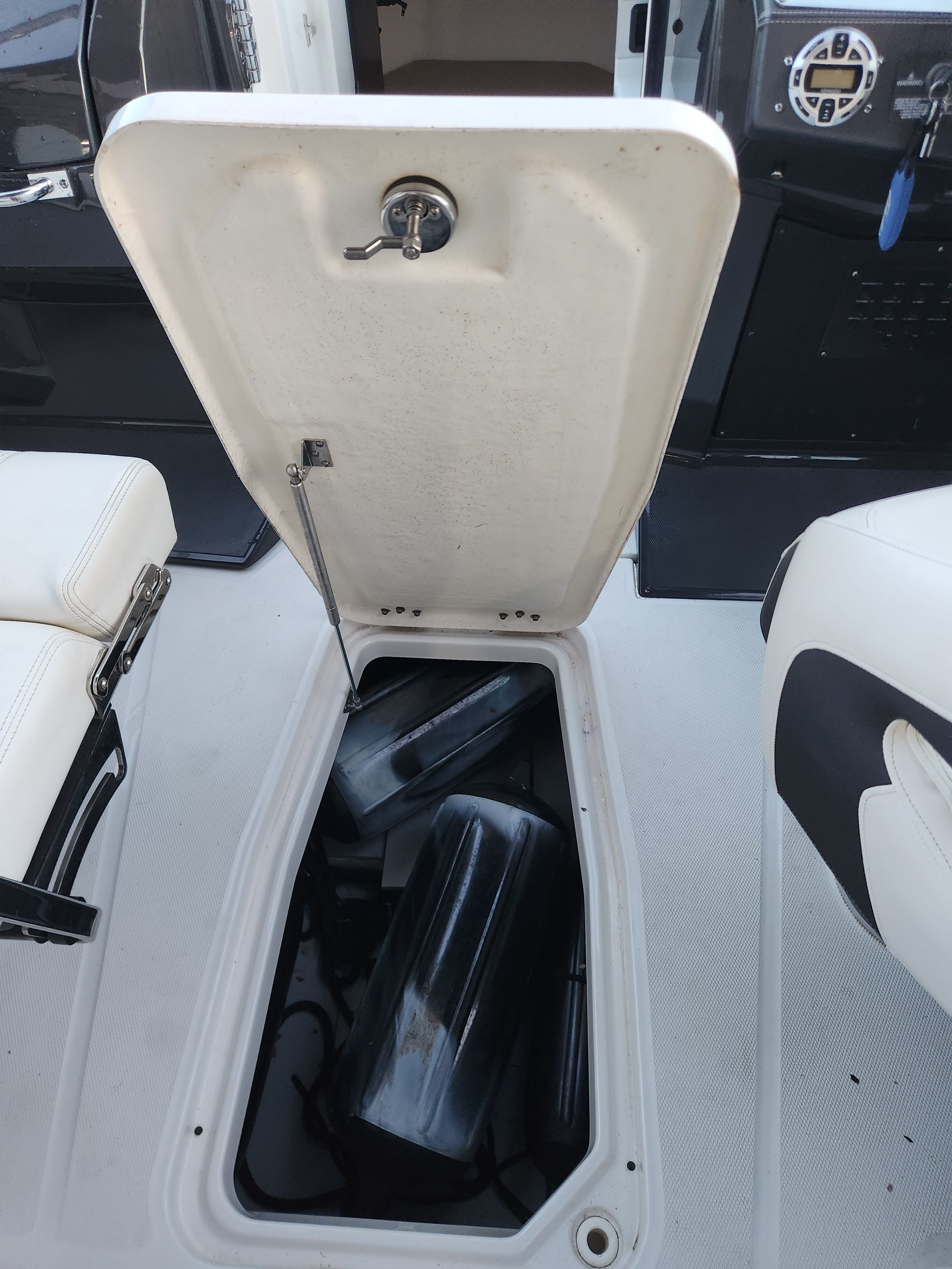 Storage compartment in 2015 Monterey 268SSC boat.