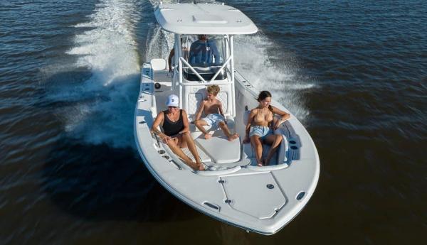 Manufacturer Provided Image: 2025 Sea Fox 248 Commander boat cruising with passengers on a sunny day.