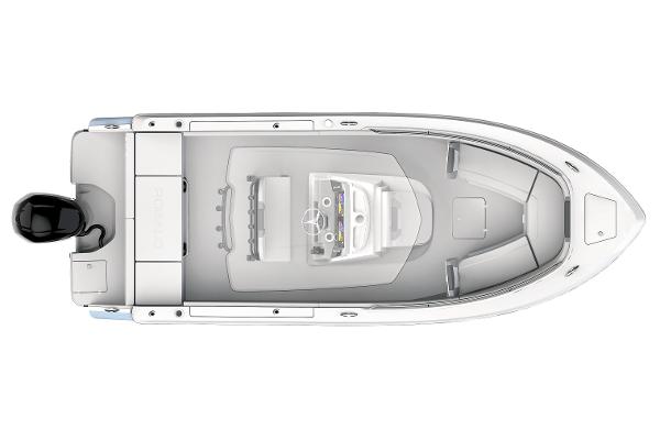 Manufacturer Provided Image: 2025 Robalo R232 Explorer boat, top view, showcasing sleek design and spacious layout.