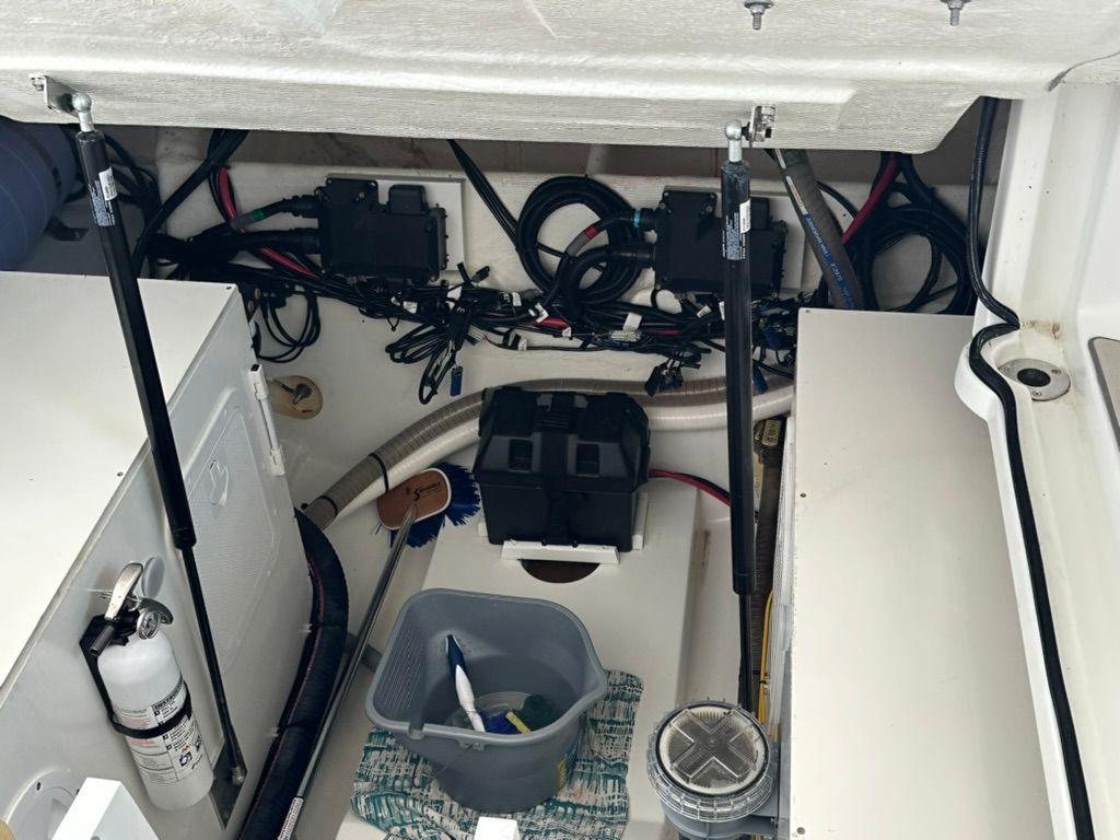 Engine compartment of Beneteau Gran Turismo 32, 2024 model.