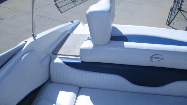 2012 Crownline 21 SS boat interior with white seating and sleek design.
