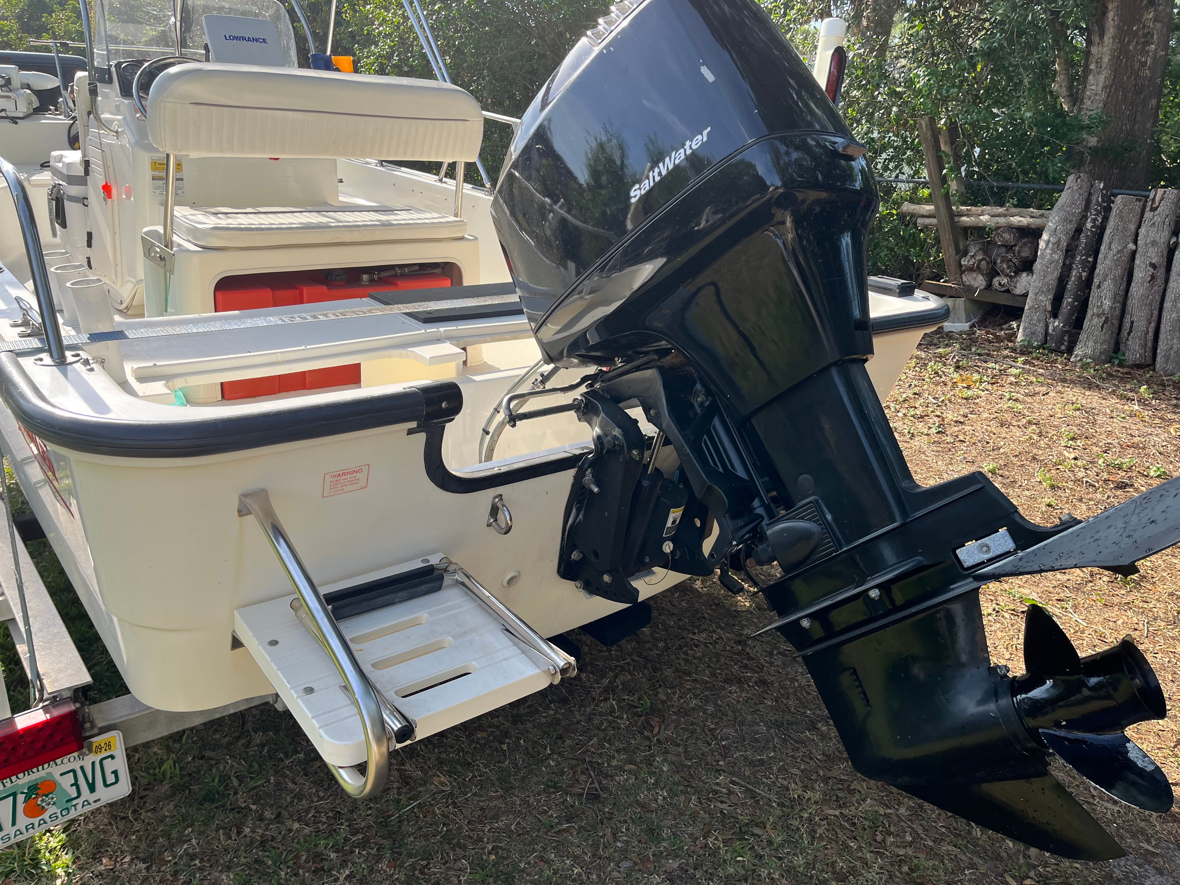 2005 Boston Whaler 170 Montauk with outboard motor.