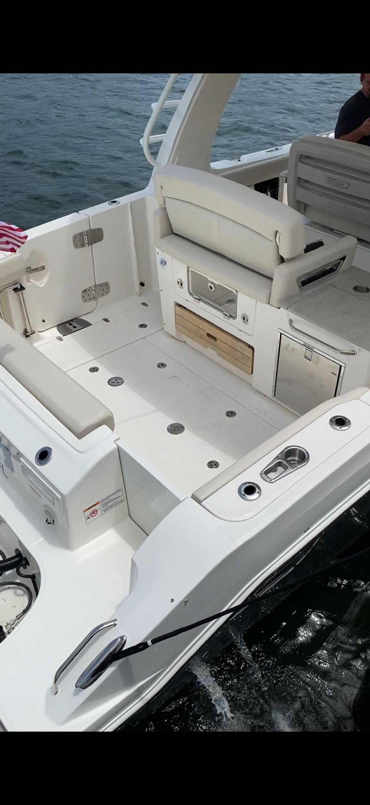 2019 Boston Whaler 350 Realm with spacious deck and luxurious features.