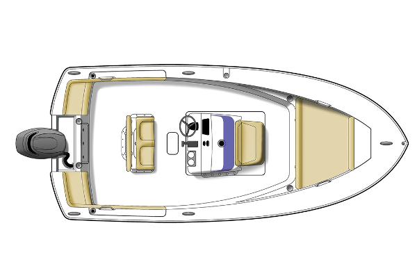 Manufacturer Provided Image: Top view of 2020 Scout 195 Sportfish boat layout.