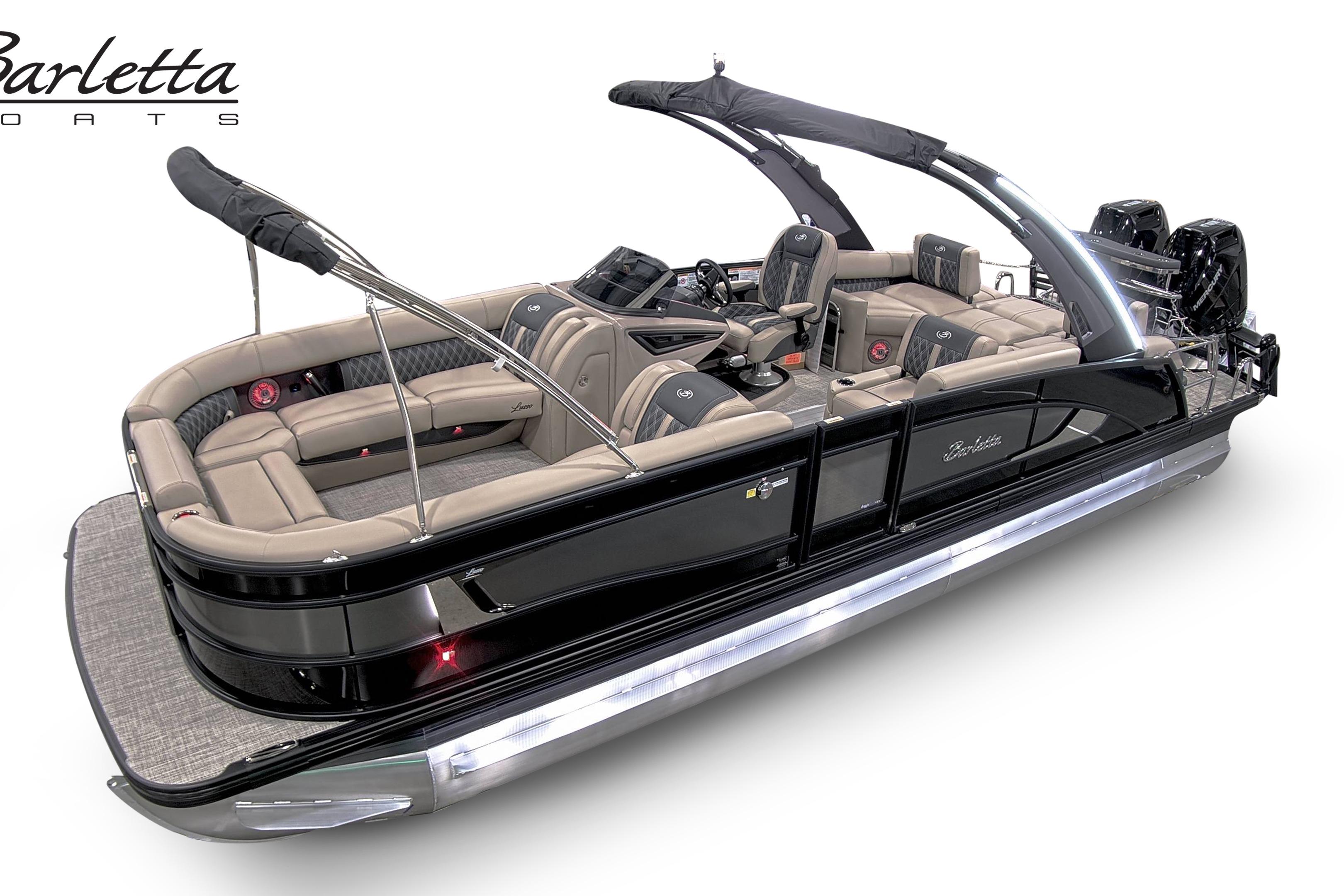 2027 Barletta L25MAT pontoon boat with luxurious seating and sleek design.