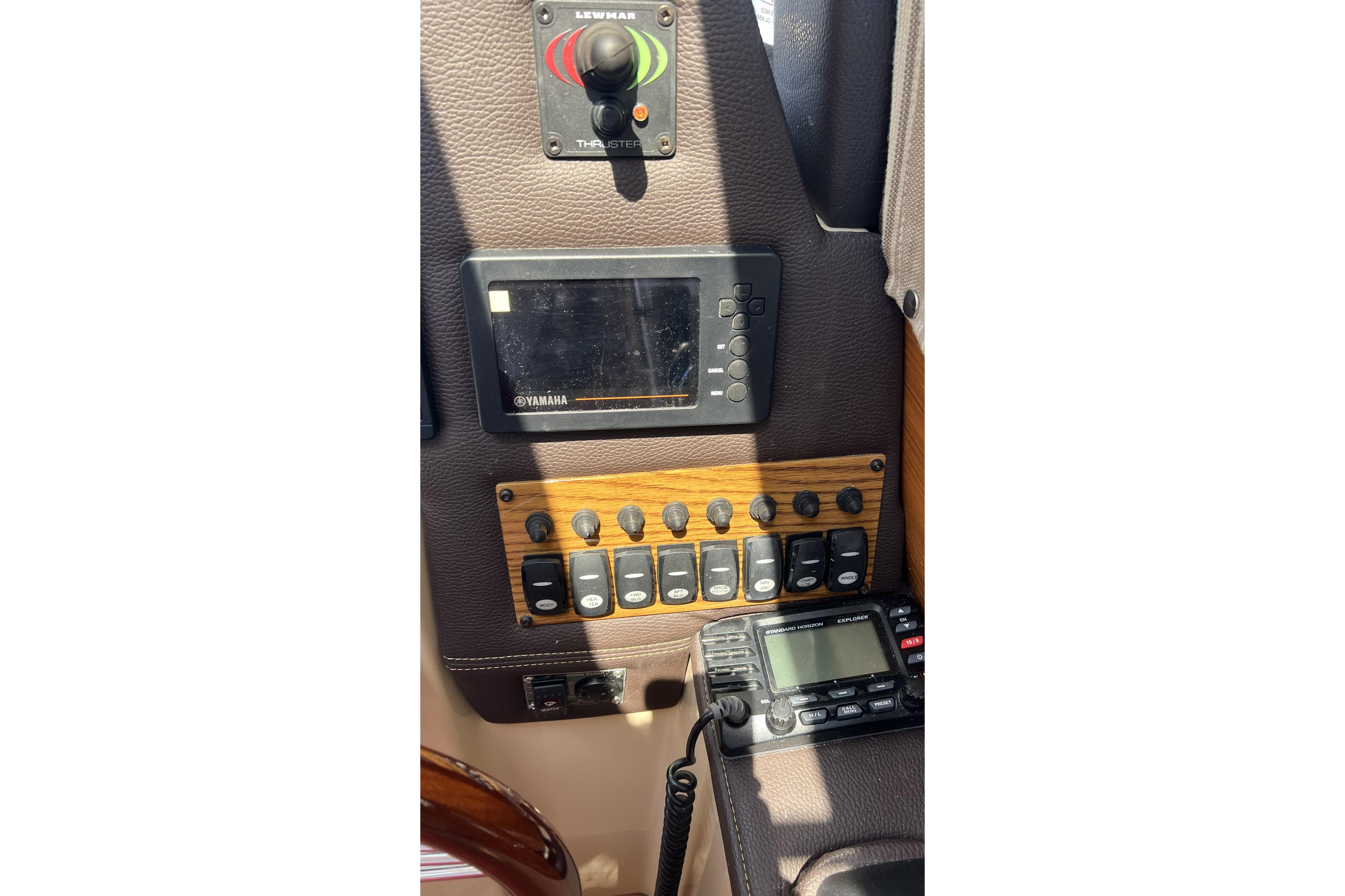 Control panel of a 2018 Ranger Tugs R-23 boat with Yamaha display.