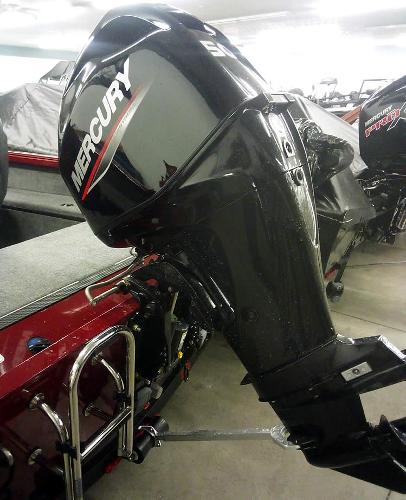 2025 Ranger VS1665 SC boat with Mercury outboard motor in showroom.