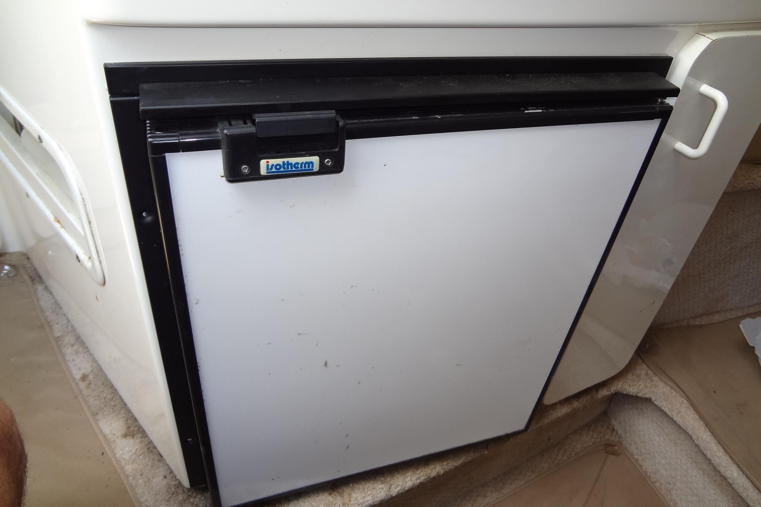 Isotherm refrigerator on 2000 Chaparral Signature 260 boat interior.