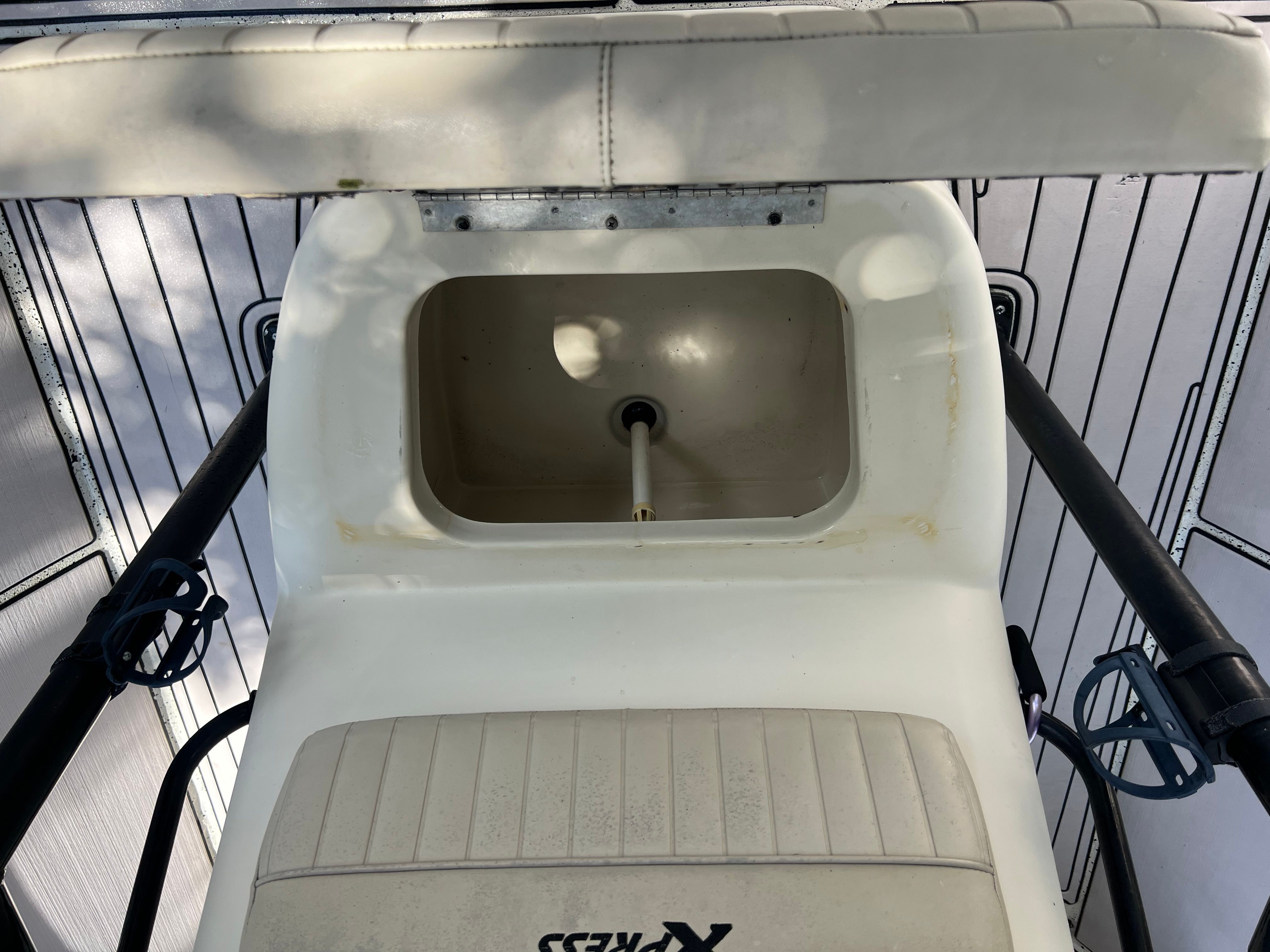 Interior view of a 2016 Xpress H24B Bay boat.