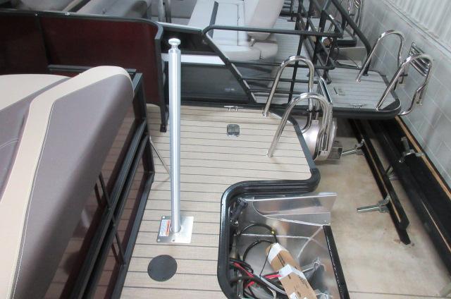 2022 Sylvan L-1 Cruise boat interior with deck and seating area.