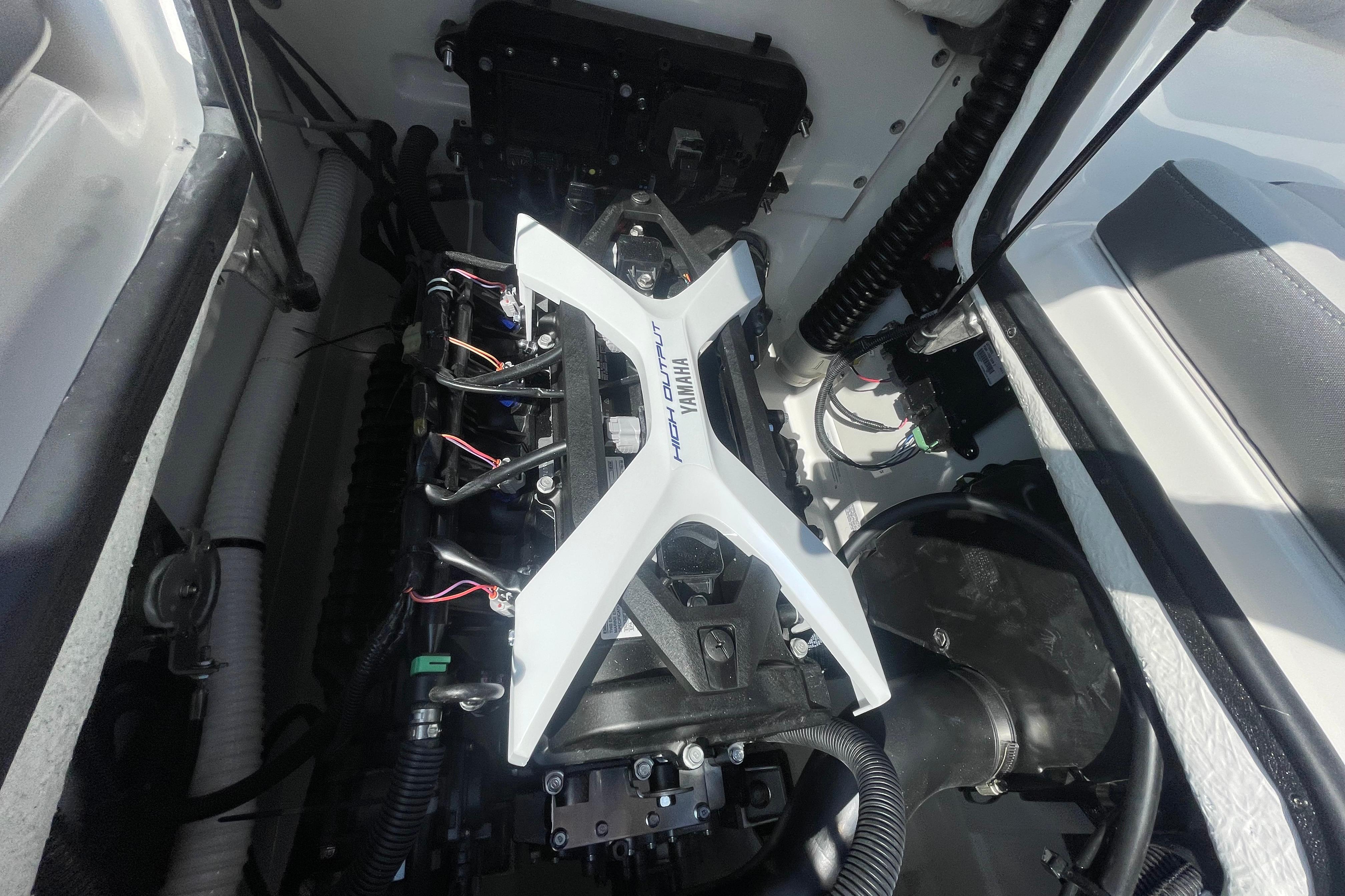 2026 Yamaha AR190 engine compartment showcasing advanced marine technology.