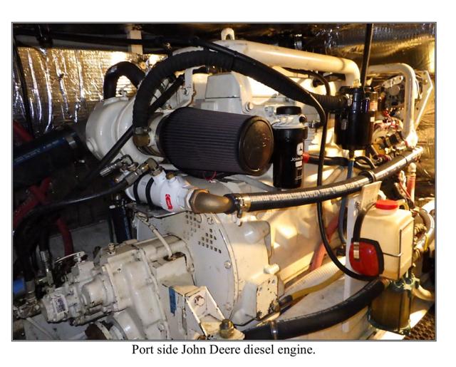 Port side John Deere diesel engine in 1979 Ocean Alexander Mark 1 55 yacht.