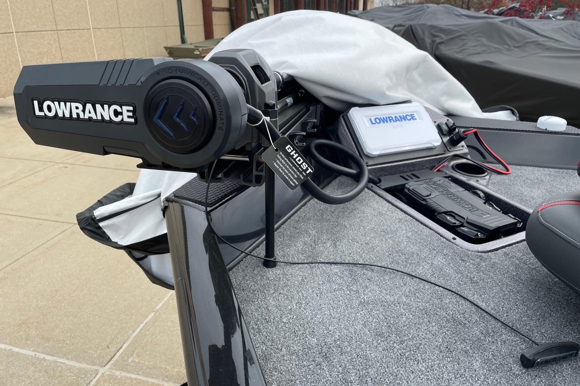 2026 Ranger RT188P boat with Lowrance electronics and Ghost trolling motor on deck.