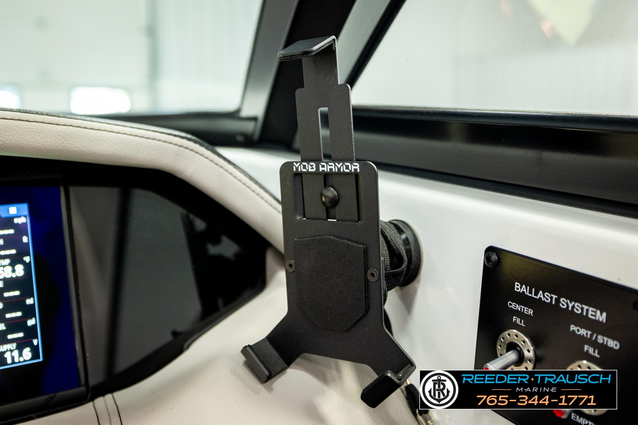 2024 FOURWINNS HD5 Surf dashboard with Mob Armor mount and ballast system controls.