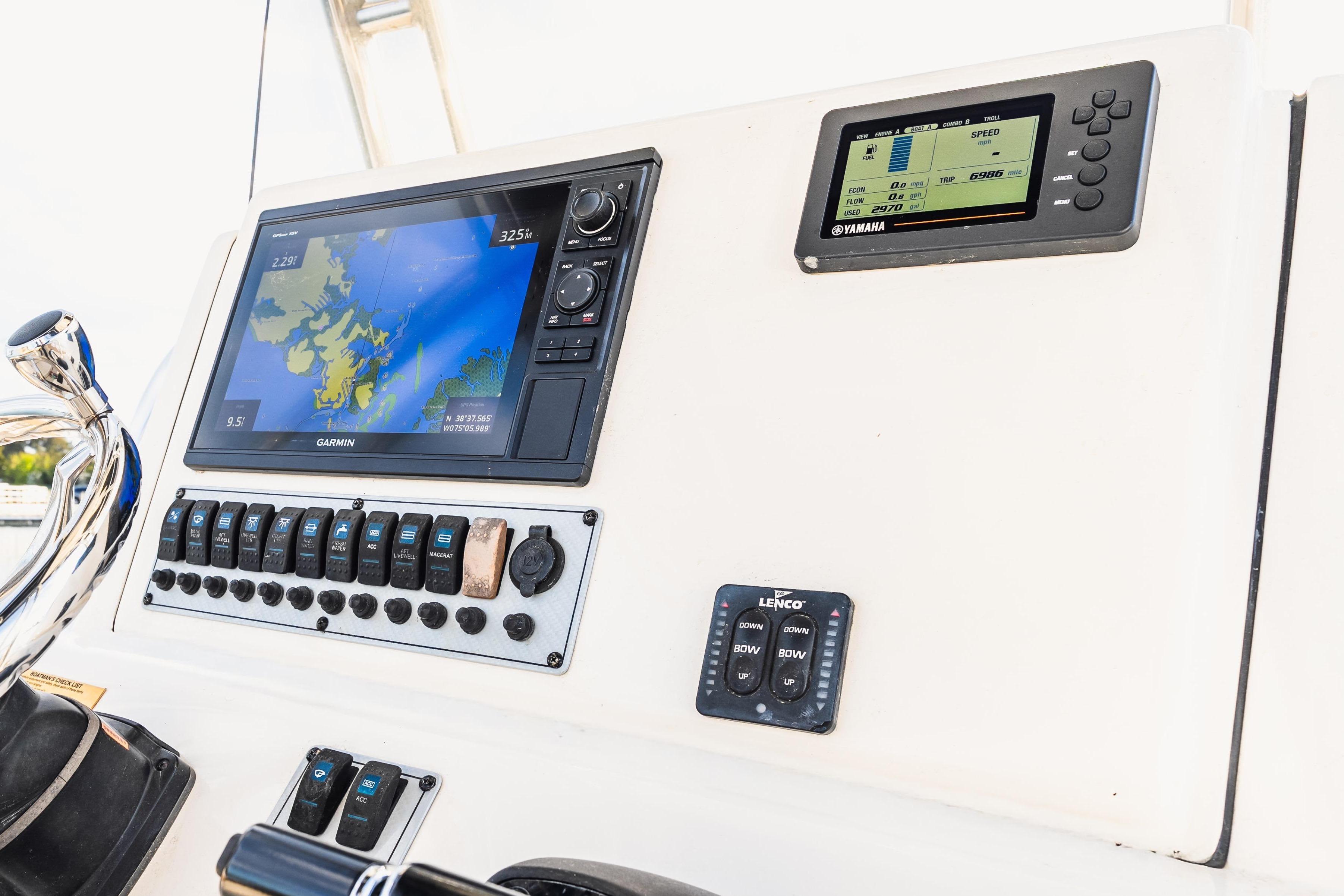 Dashboard of a 2018 Key West 244 Center Console boat.