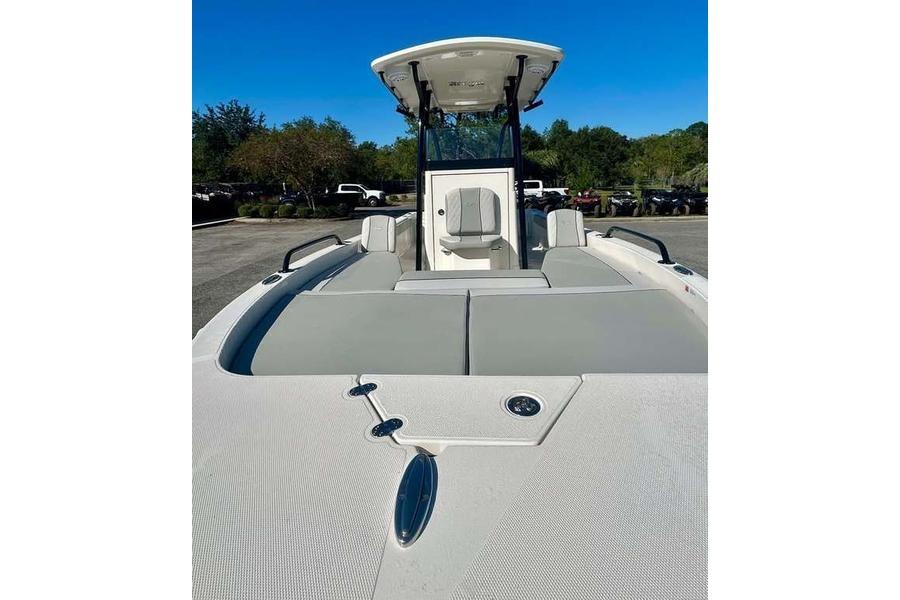 2026 Ranger 2360 Bay boat with sleek design and spacious seating.