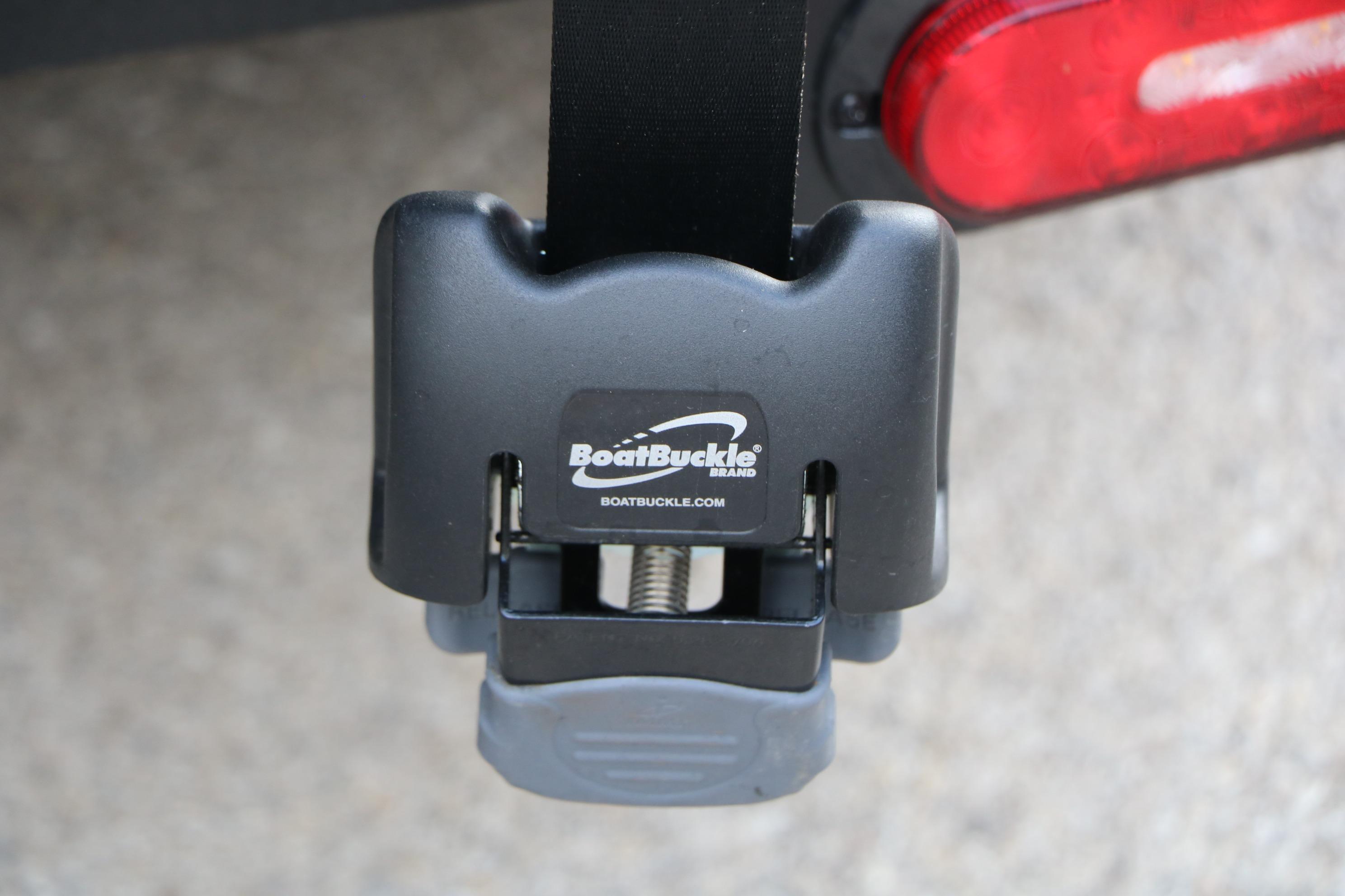 BoatBuckle strap on Vexus ADX 190, 2026 model, near red tail light.