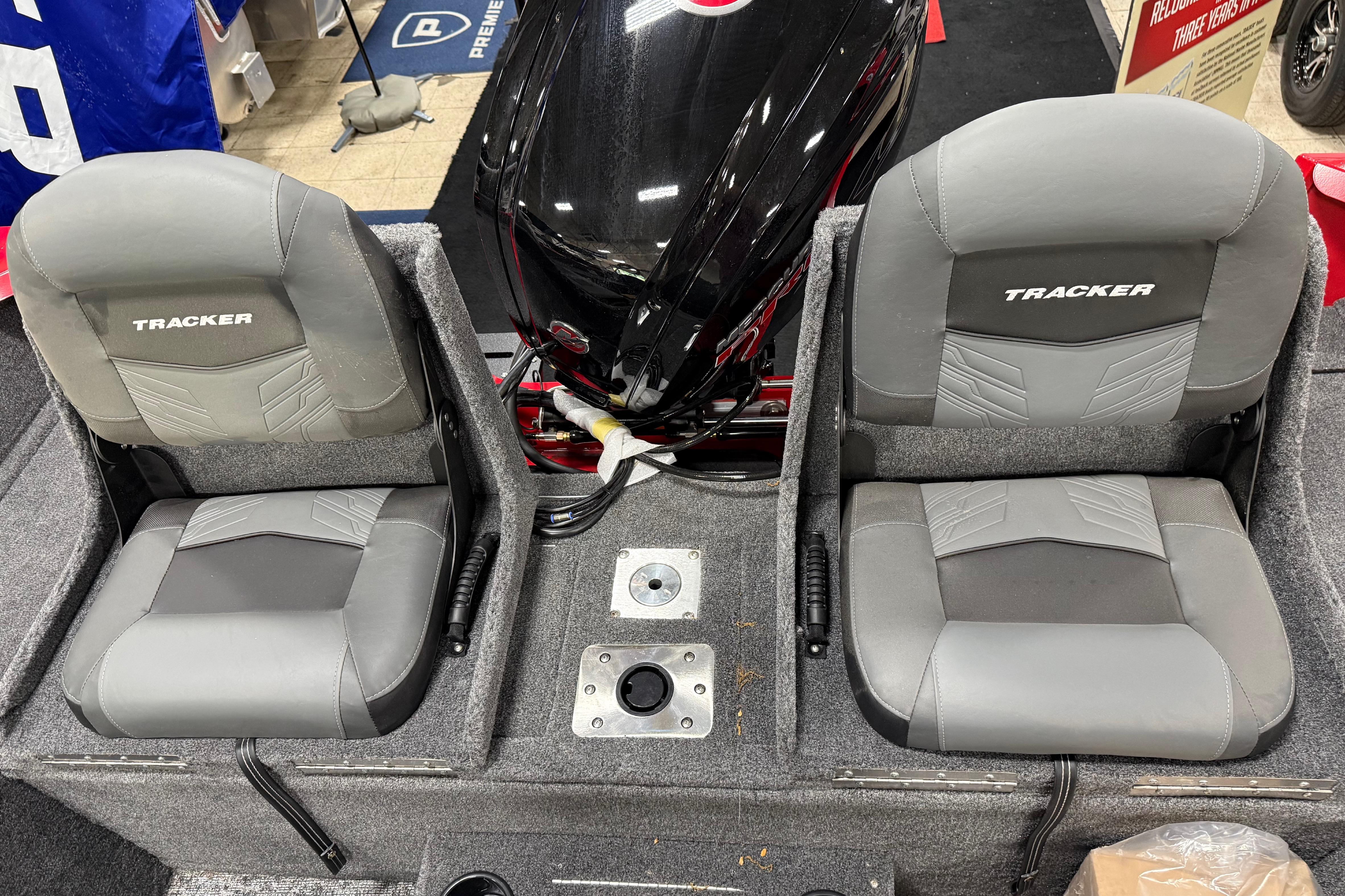 2026 Tracker Pro Guide V-175 Combo boat seats with sleek design and durable upholstery.