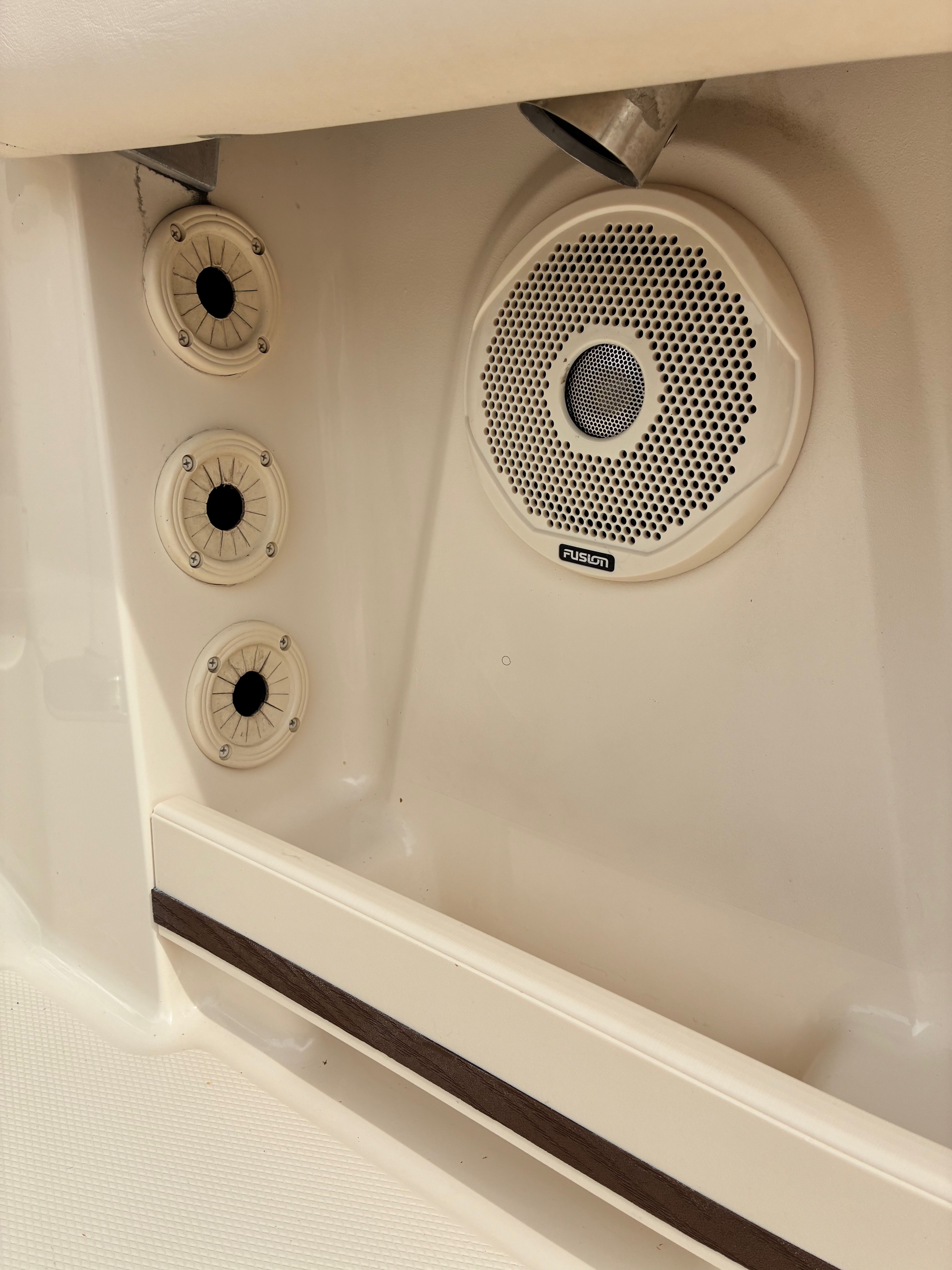 Speaker and vents on Grady-White Freedom235 boat, year 2018.