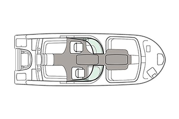 Manufacturer Provided Image: Top view layout of 2020 Hurricane SunDeck 2486 OB boat.