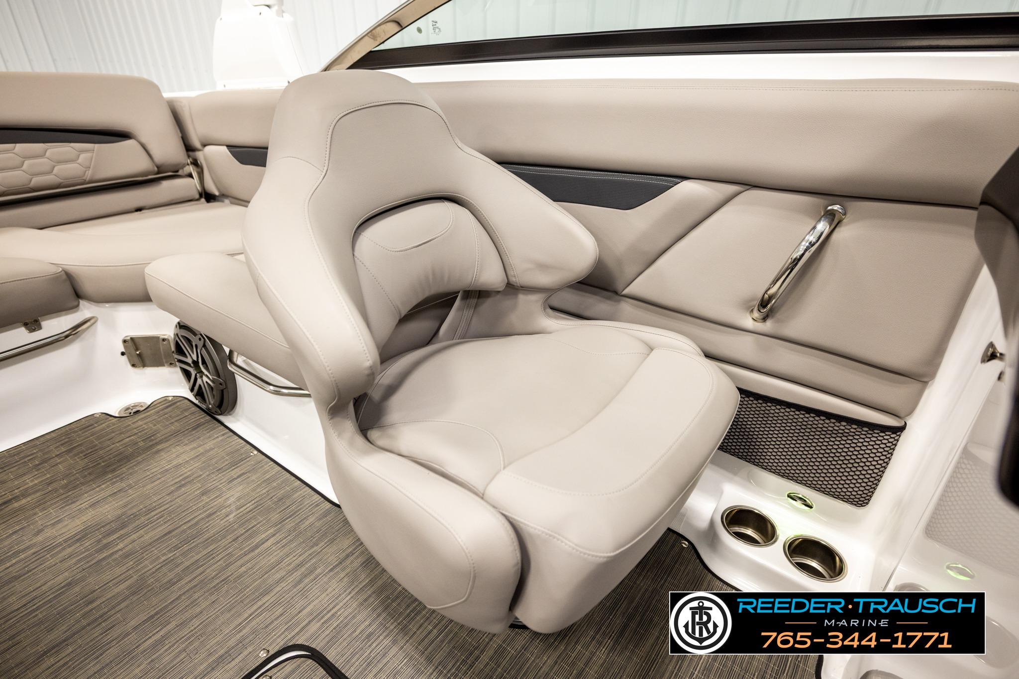 2024 FOURWINNS HD5 Surf boat interior with luxurious seating and modern design.