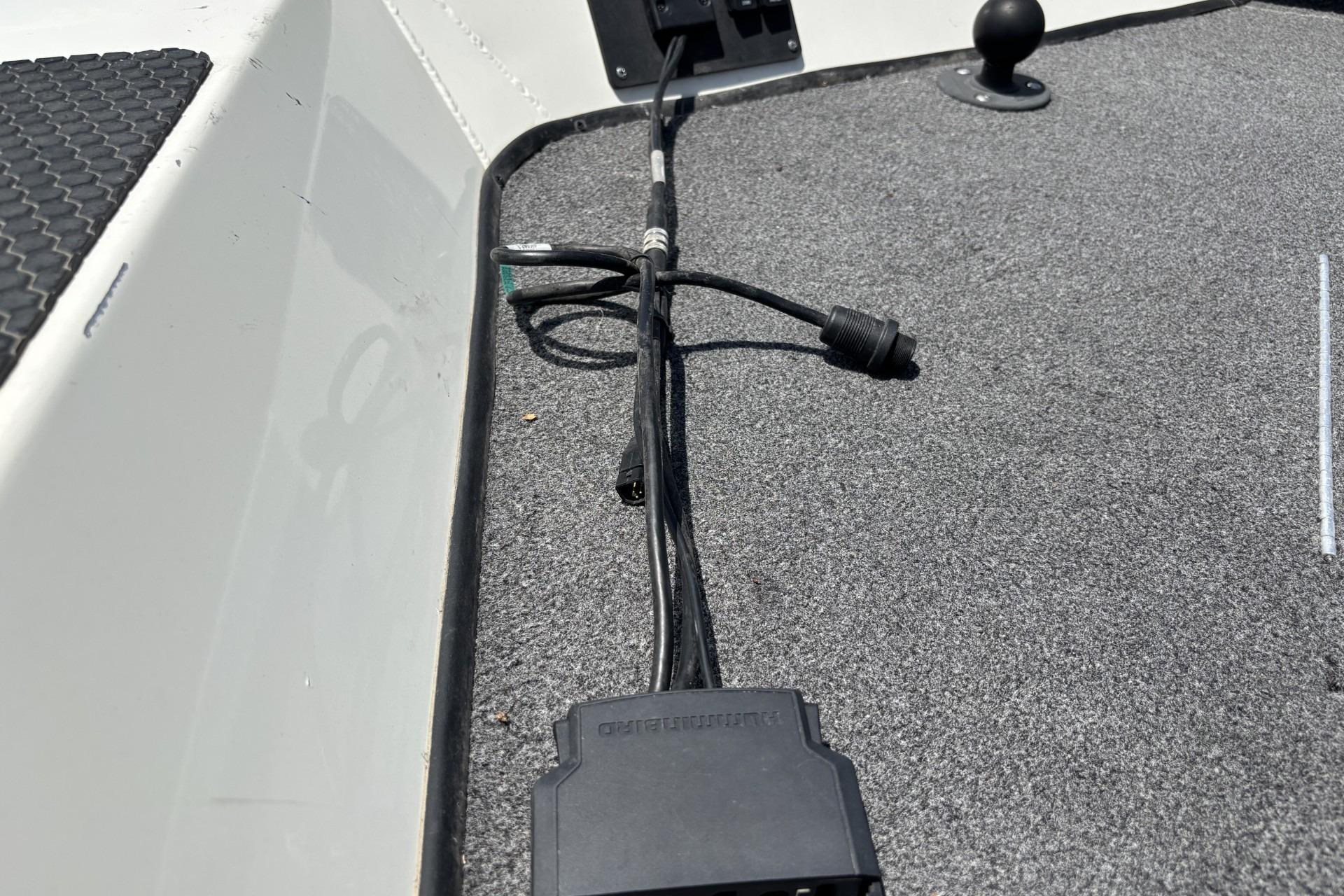2017 Ranger RT178C boat deck with wiring and connectors visible.