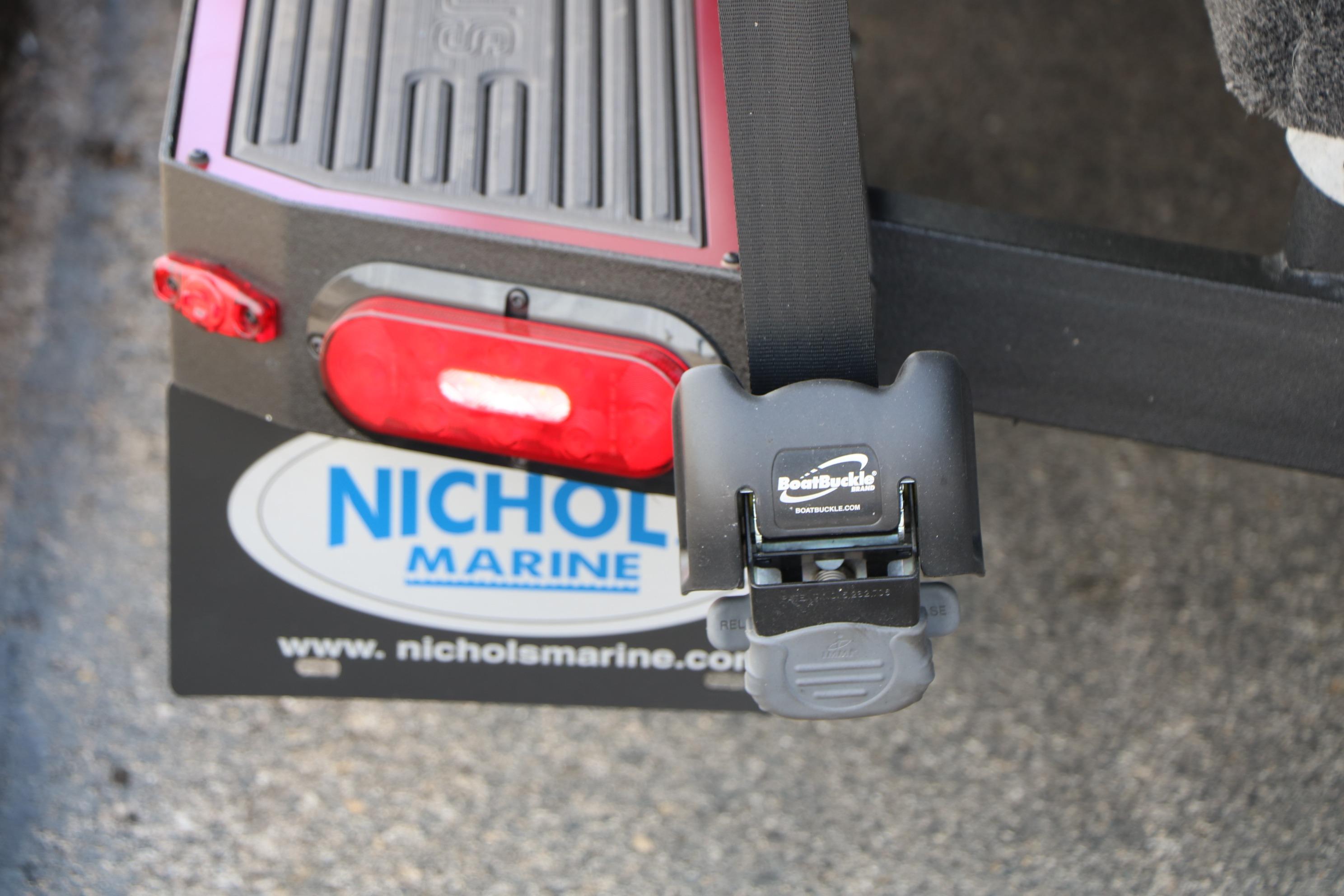 2026 Vexus AVX 1985s trailer with BoatBuckle and Nichol Marine branding.
