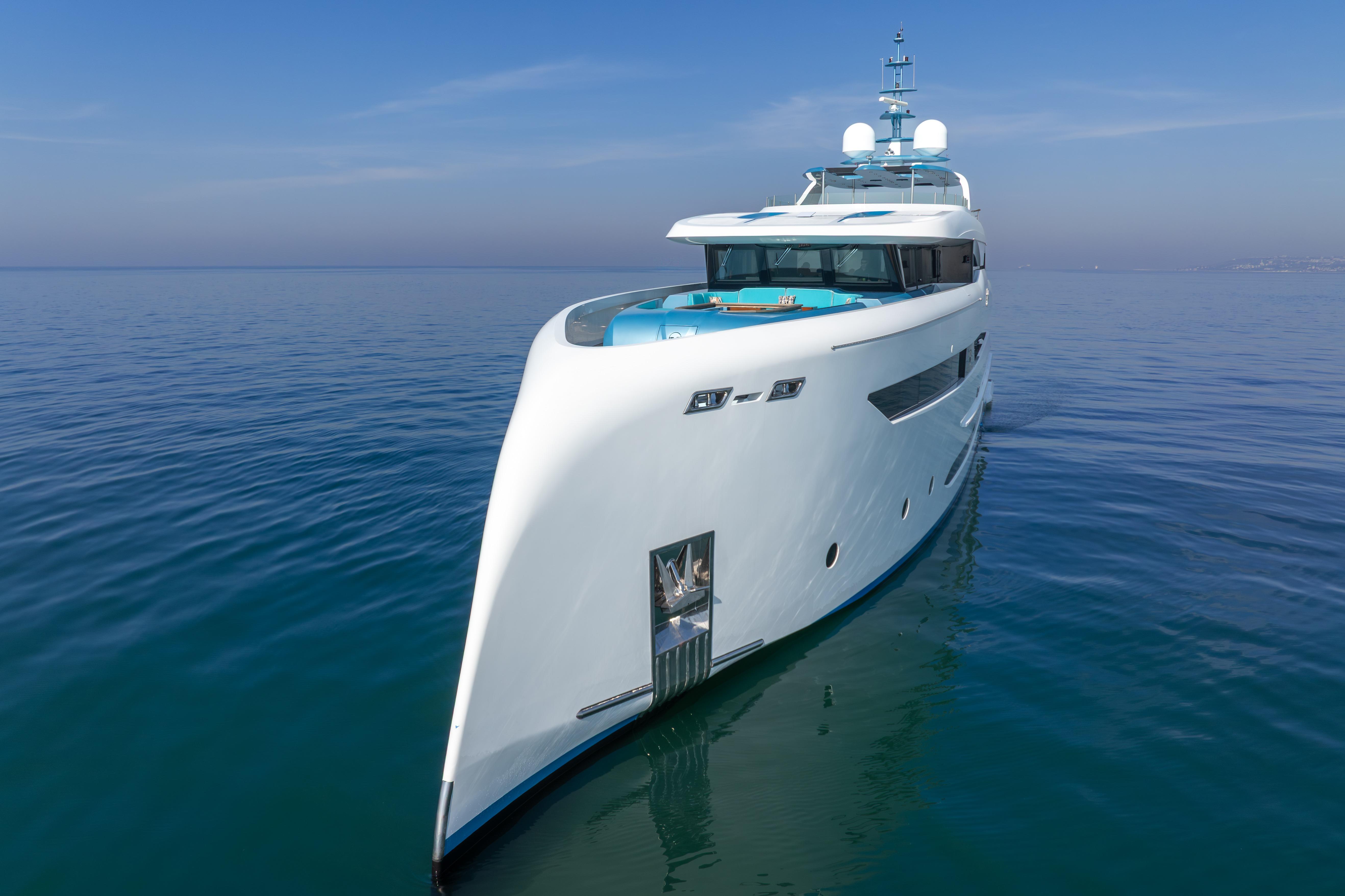Luxurious 2014 Bilgin 147 yacht cruising on calm blue waters under a clear sky.