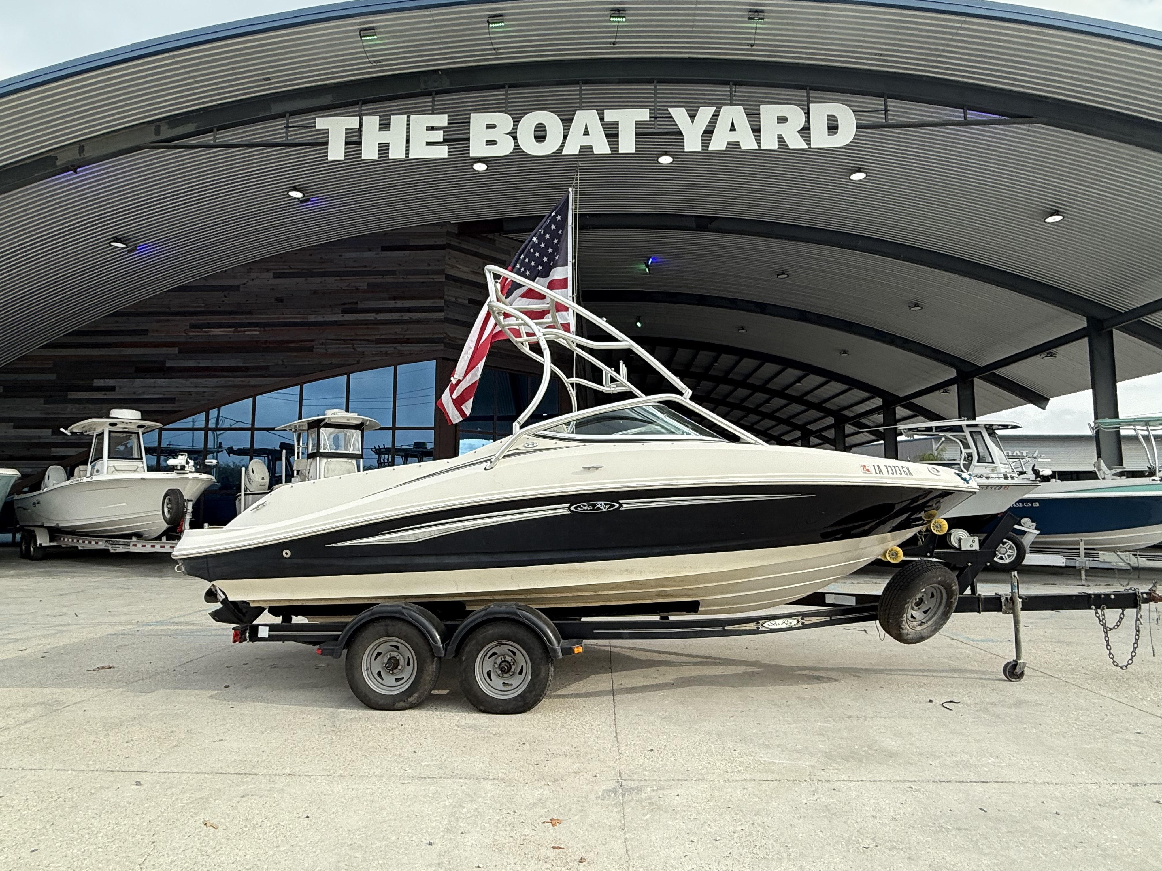 2007 Sea Ray 210 boat on trailer at The Boat Yard.