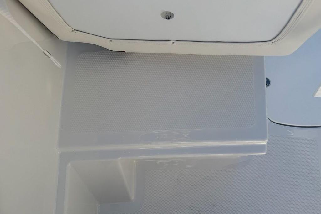 Interior view of 2026 Tahoe T16 boat, featuring sleek, modern design elements.