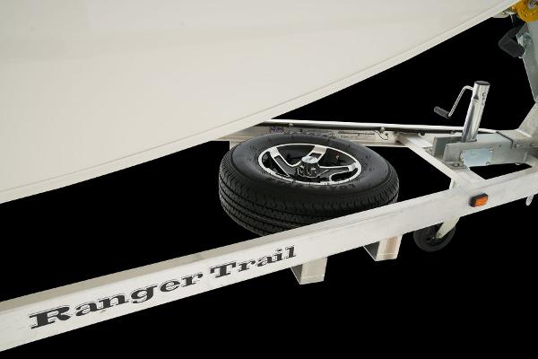 Manufacturer Provided Image: Manufacturer Provided Image: Ranger RB210 2025 boat trailer with spare tire, featuring "Ranger Trail" branding.