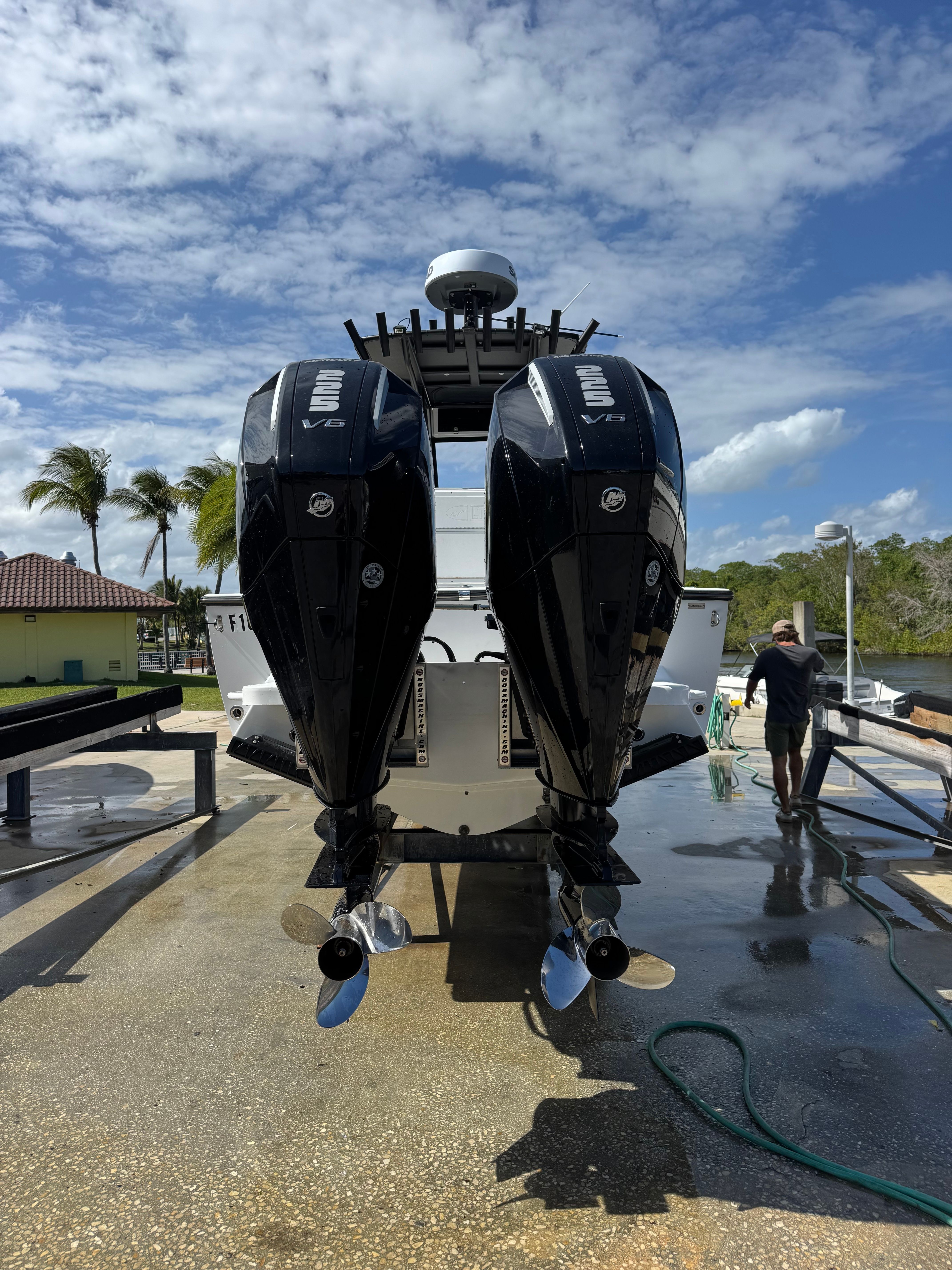 2024 Latitude Tournament Boats 25' CC with dual outboard engines.