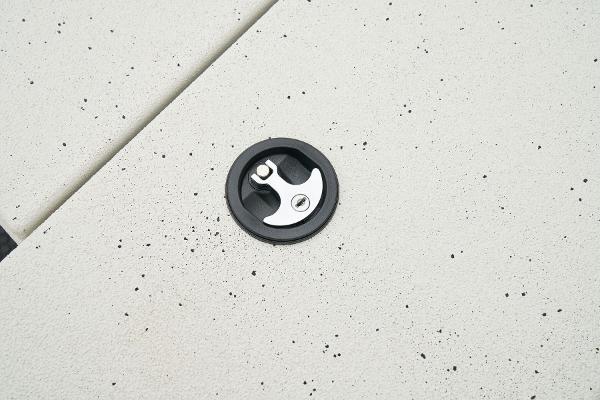 Manufacturer Provided Image: Manufacturer Provided Image: Ranger RB210 2025 boat deck with circular latch detail.