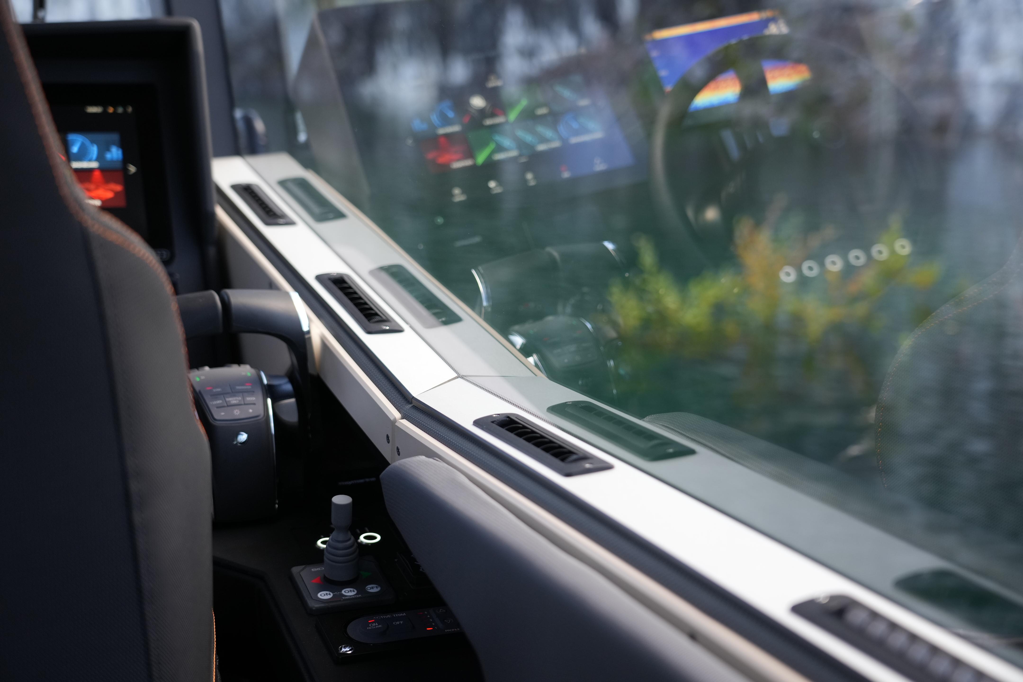 Interior view of 2026 Jaktar J30 Black Vision, showcasing dashboard and controls.