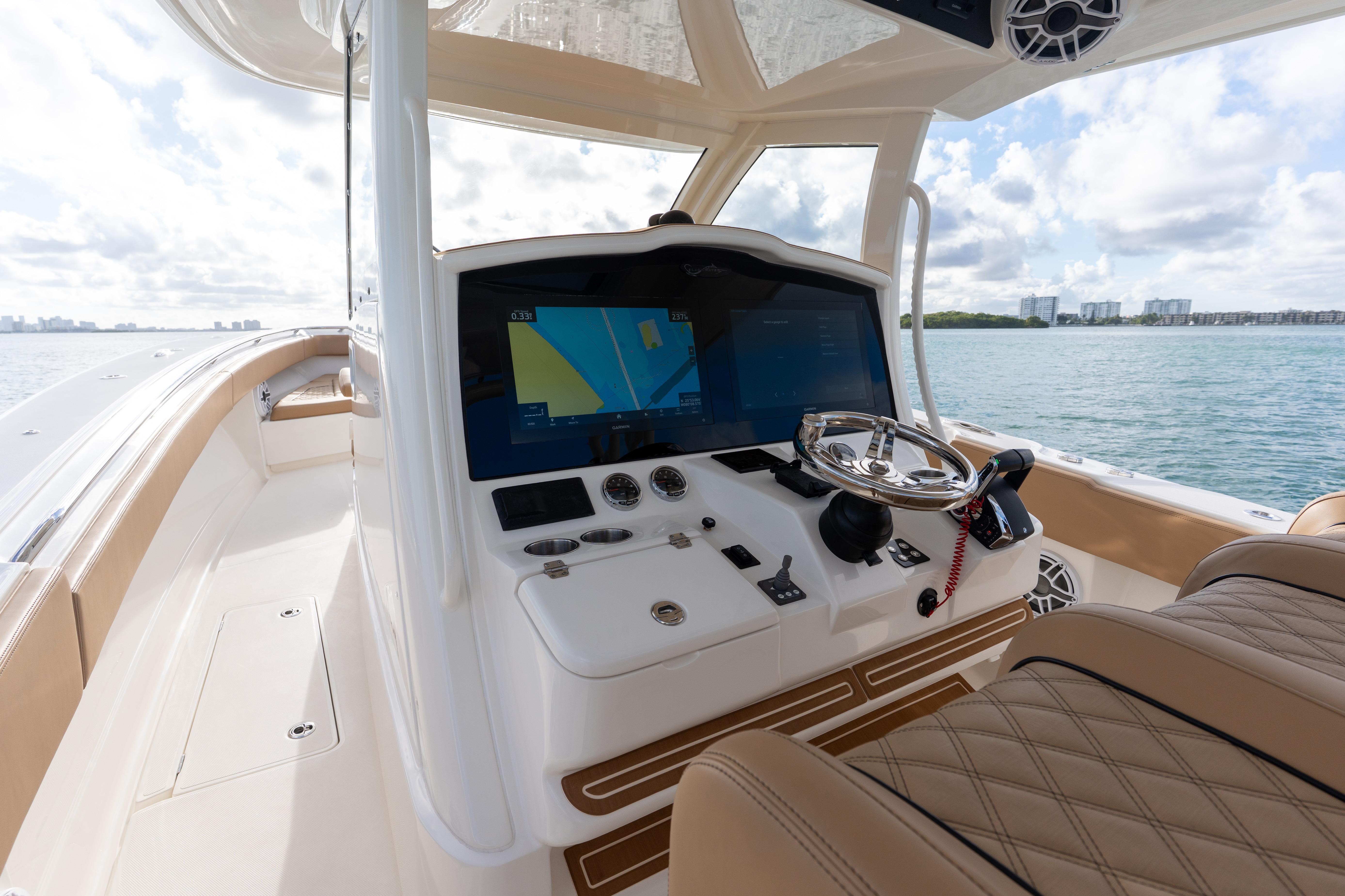 2026 Blackwater 41 Performance Fish boat interior with advanced navigation system and luxurious seating.
