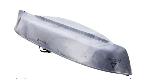 2021 Ascend H10 Hybrid Sit-In kayak, bottom view.