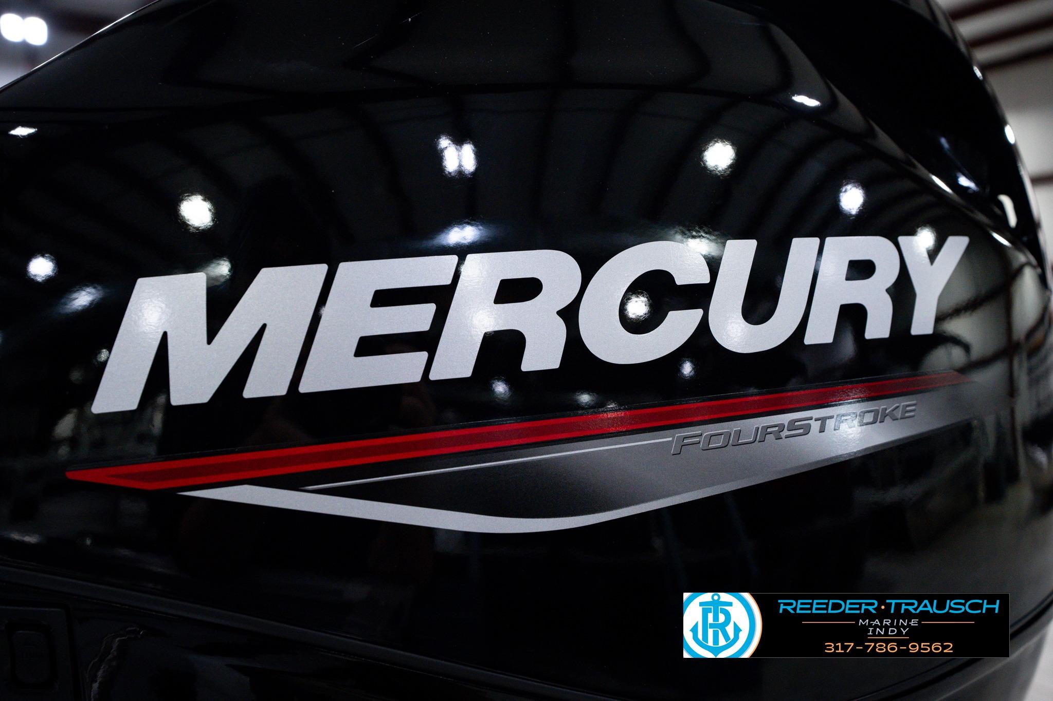 Mercury FourStroke engine on 2026 Lund 1600 Fury SS boat, Reeder-Trausch Marine branding.