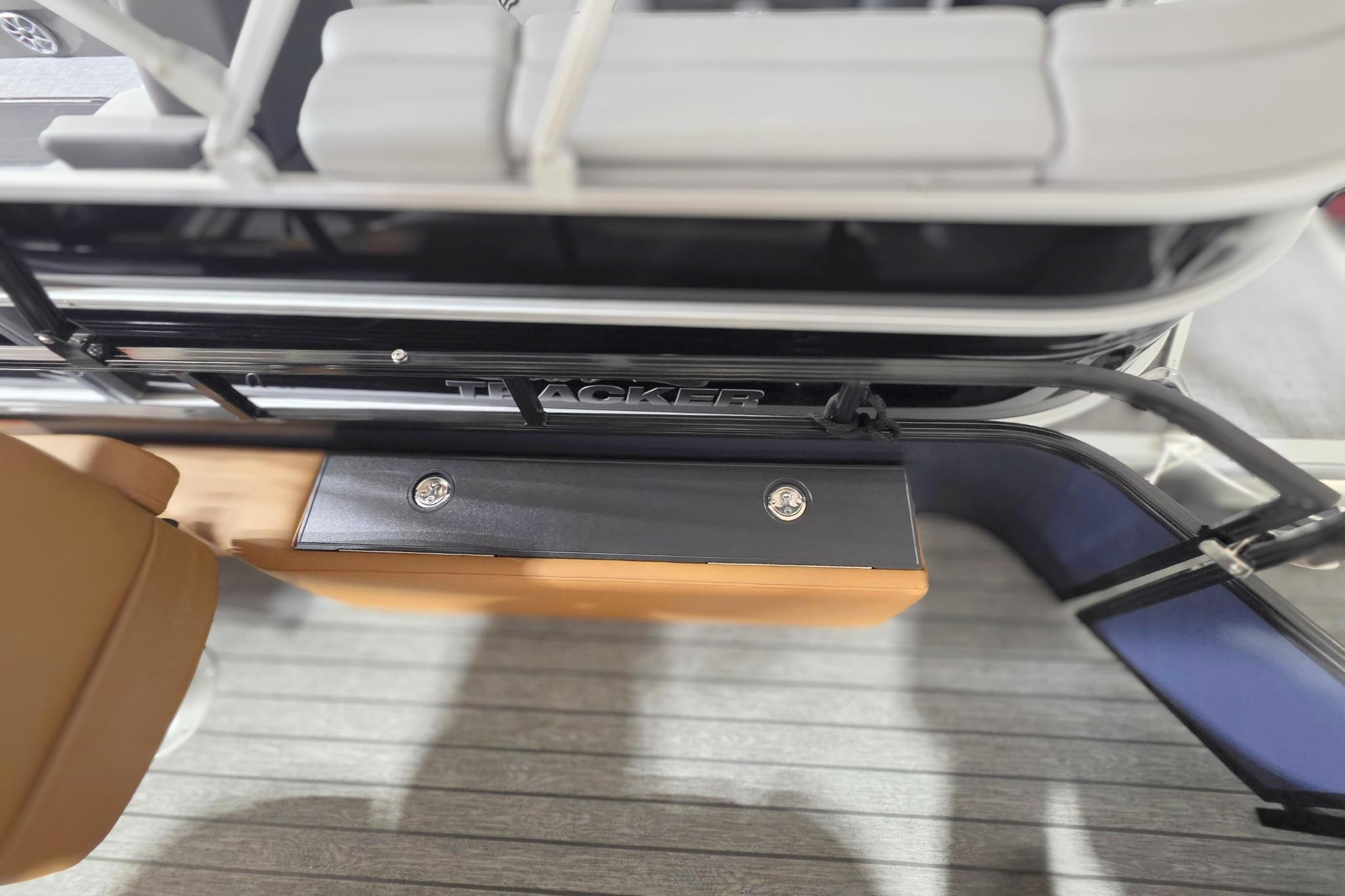 2026 Ranger 220F boat interior with seating and storage details.