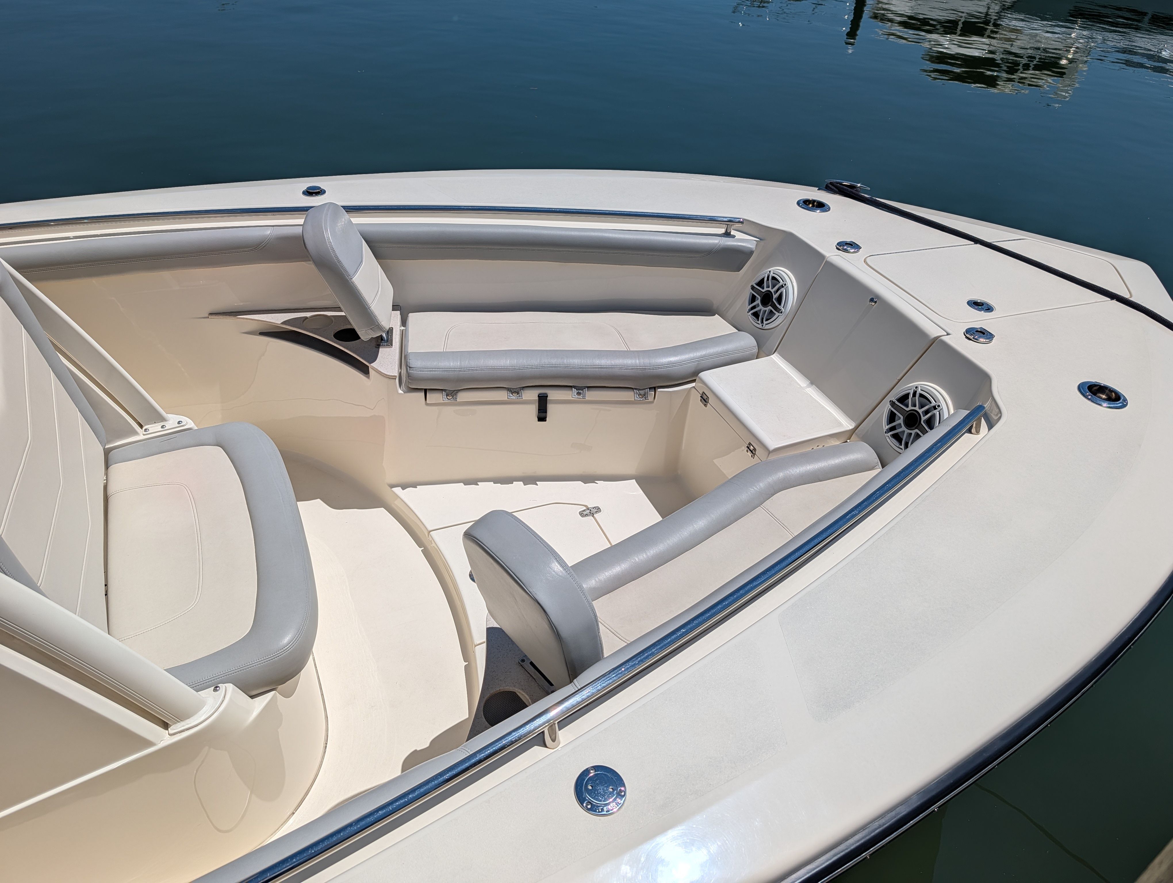Interior view of 2020 Scout 255 LXF boat.