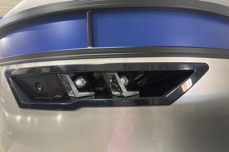 Close-up of 2026 Bennington 23 LXS Swingback boat's sleek, modern lighting design.
