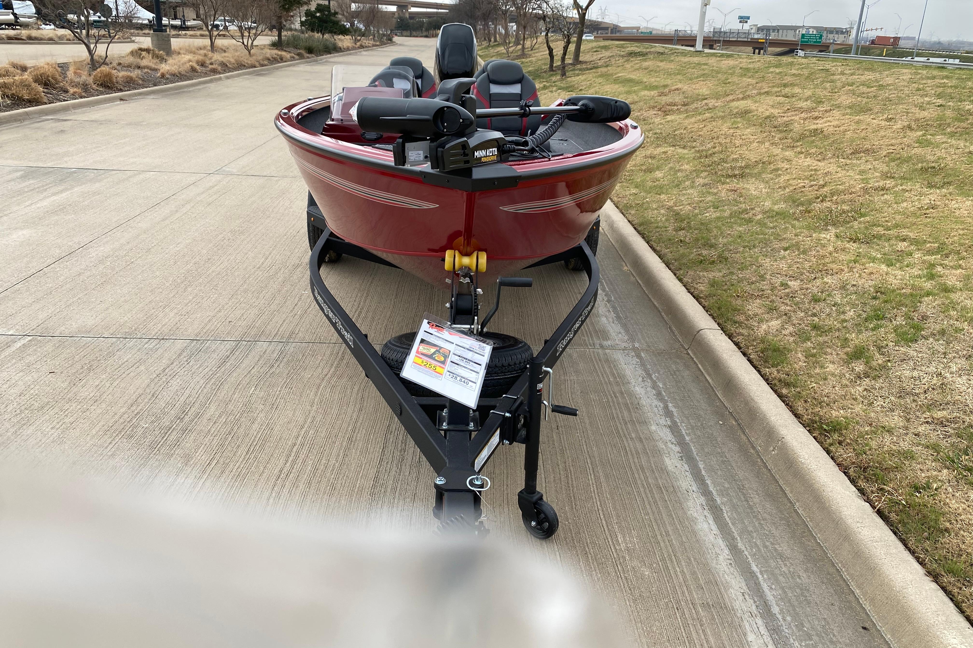 2026 Ranger VS1665SC boat on trailer, parked on a road, with grassy background.