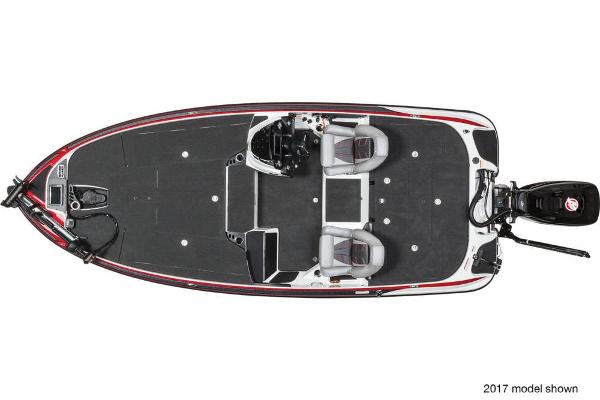 Manufacturer Provided Image: Top view of a 2018 Nitro Z20 Pro fishing boat, featuring dual seats and a sleek design.