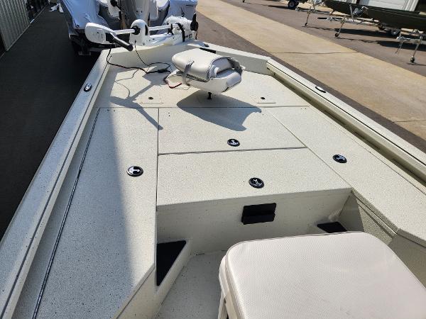 2025 Ranger RB200 boat deck with seating and mounted equipment.