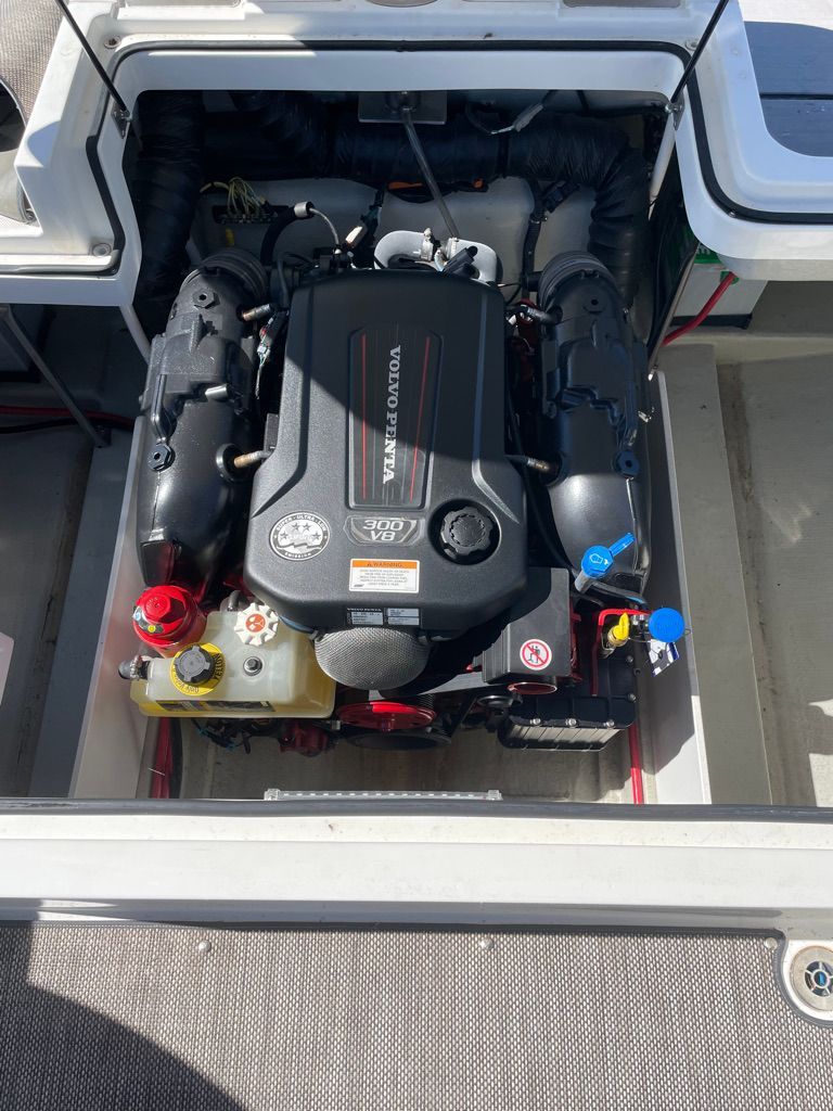 Volvo Penta 300 V8 engine in 2017 Cobalt R5 boat.