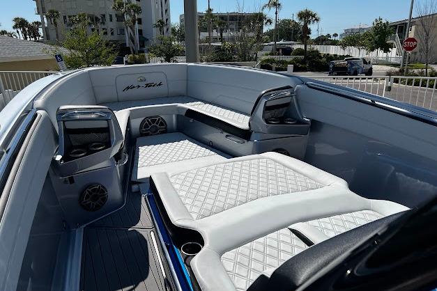 2022 Nor-Tech 390 Sport Center Console with luxurious seating and modern design.