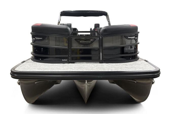 2026 Bennington 24 MFBSF pontoon boat, rear view, sleek design, modern features.
