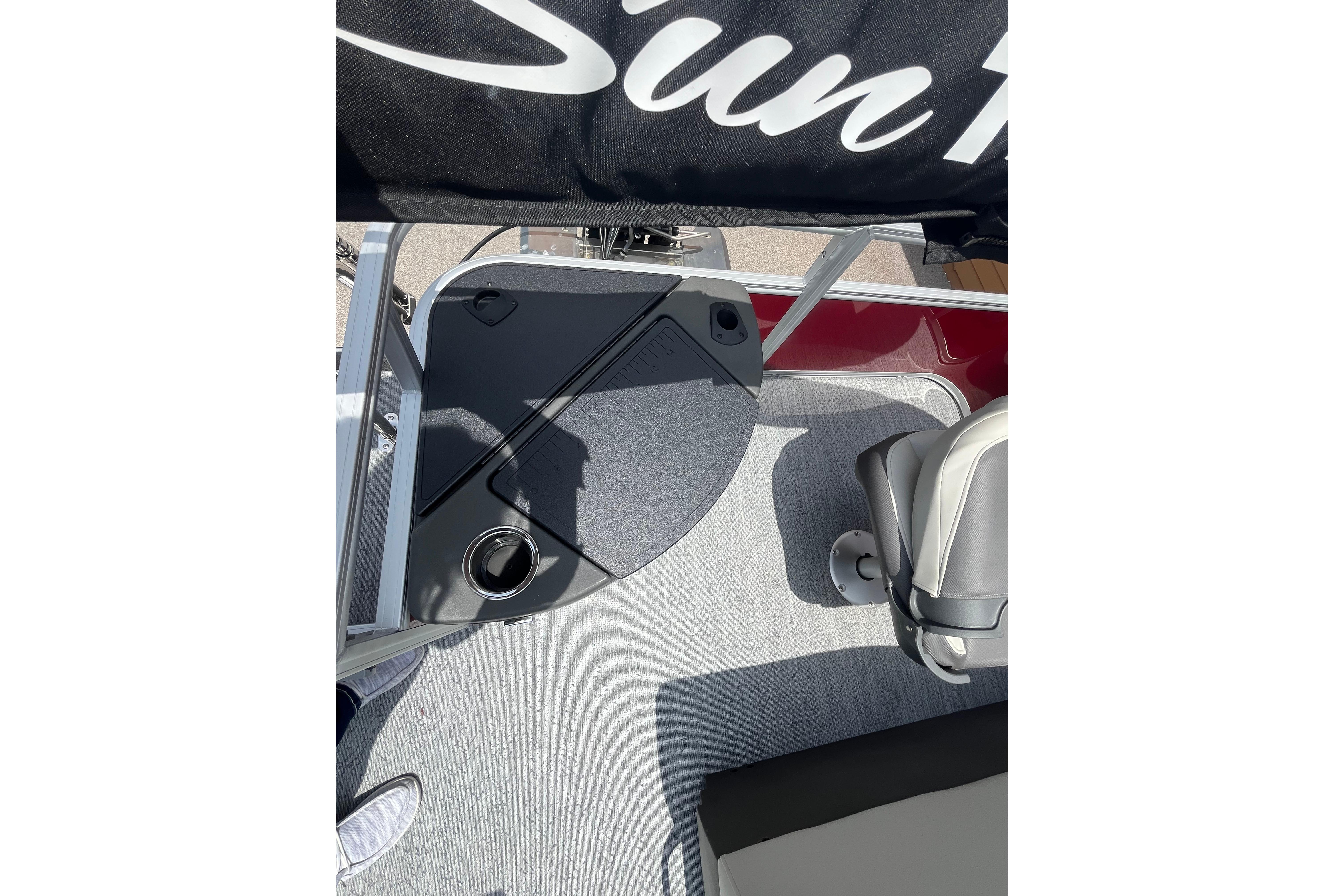2026 Sun Tracker Bass Buggy 18 DLX boat interior with seating and deck details.
