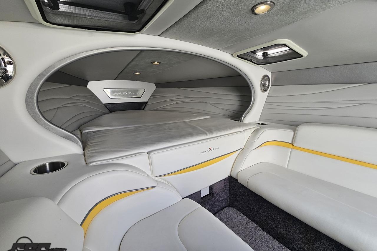 Luxurious interior of 2014 Formula 292 FASTech boat with sleek seating and modern design.