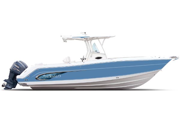 Manufacturer Provided Image: 2015 Robalo R300 Center Console boat with blue and white hull.