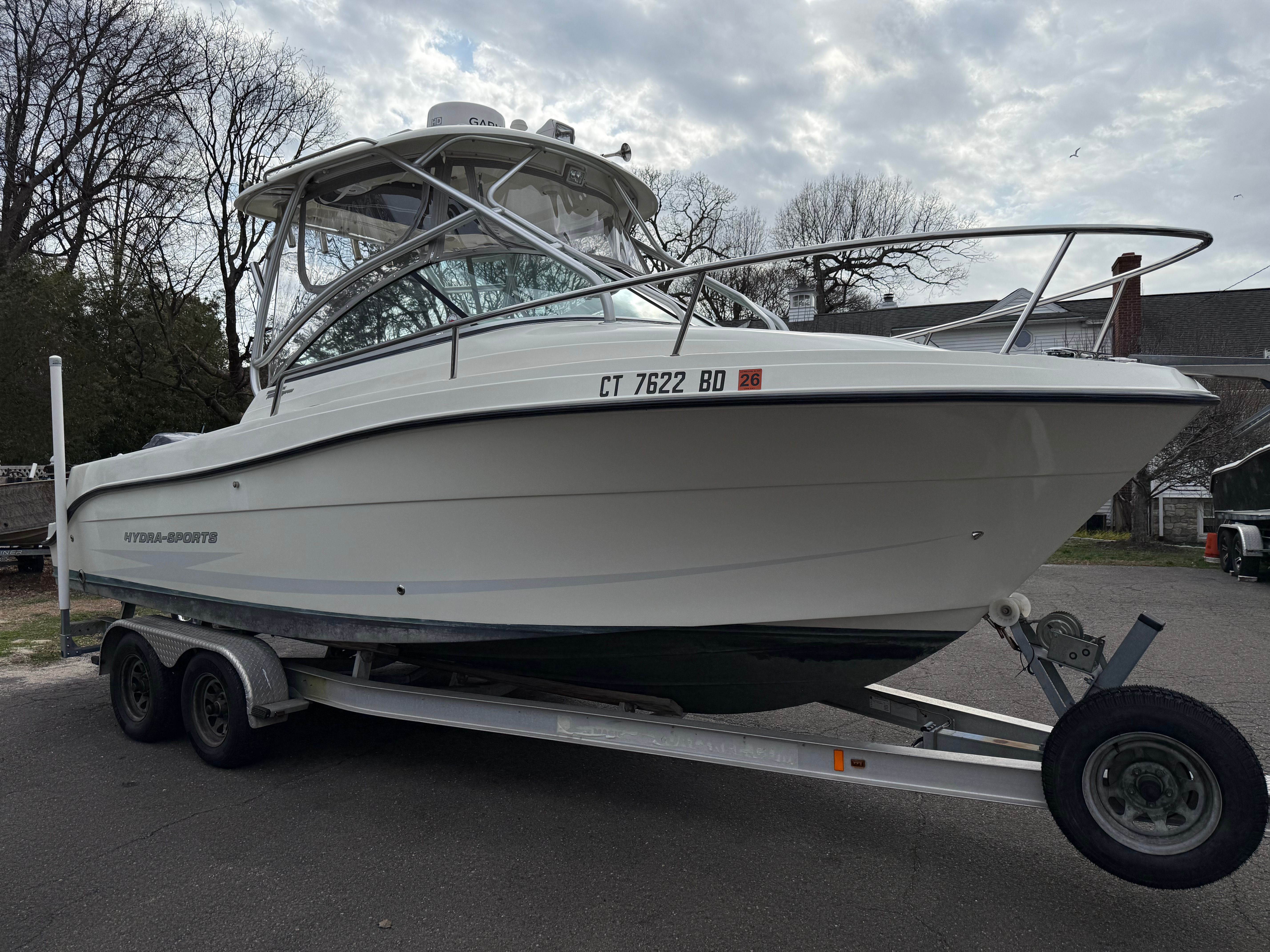 2008 Hydra-Sports Vector 2200 VX on trailer, side view.